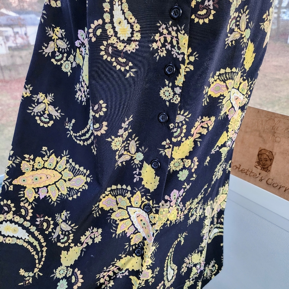 Studio 1 Black Yellow Paisley Sleeveless Dress & Short Sleeve Jacket 2 Piece Set - Picture 10 of 16